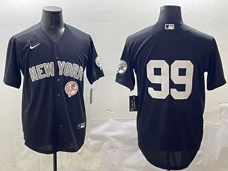 Men New York Yankees #99 No Name Black Game 2025 Nike MLB Jersey style 6->new york yankees->MLB Jersey
